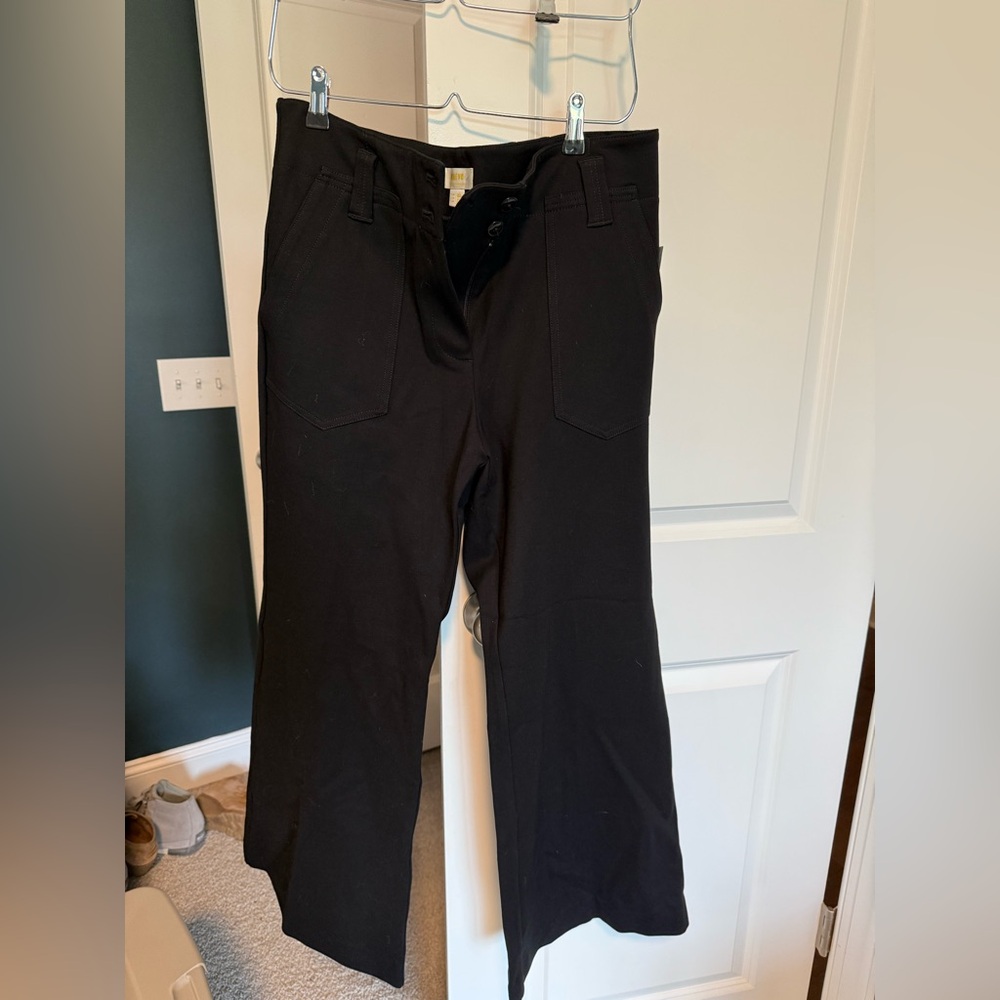 Black wide leg trousers